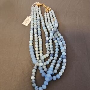 Chic Blue Beaded Necklace